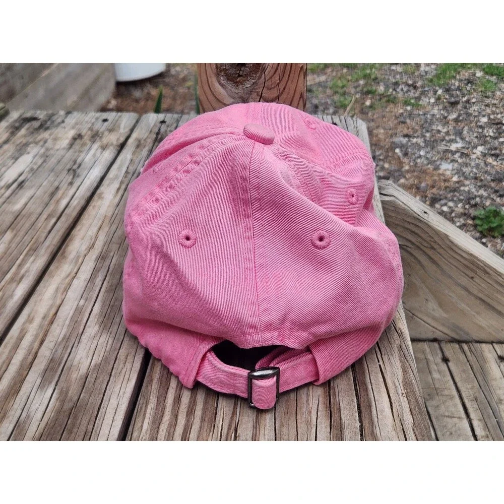 Knuckles Up Side X Side Pink Distressed Hat. Adjustable Baseball SxS Ball Cap